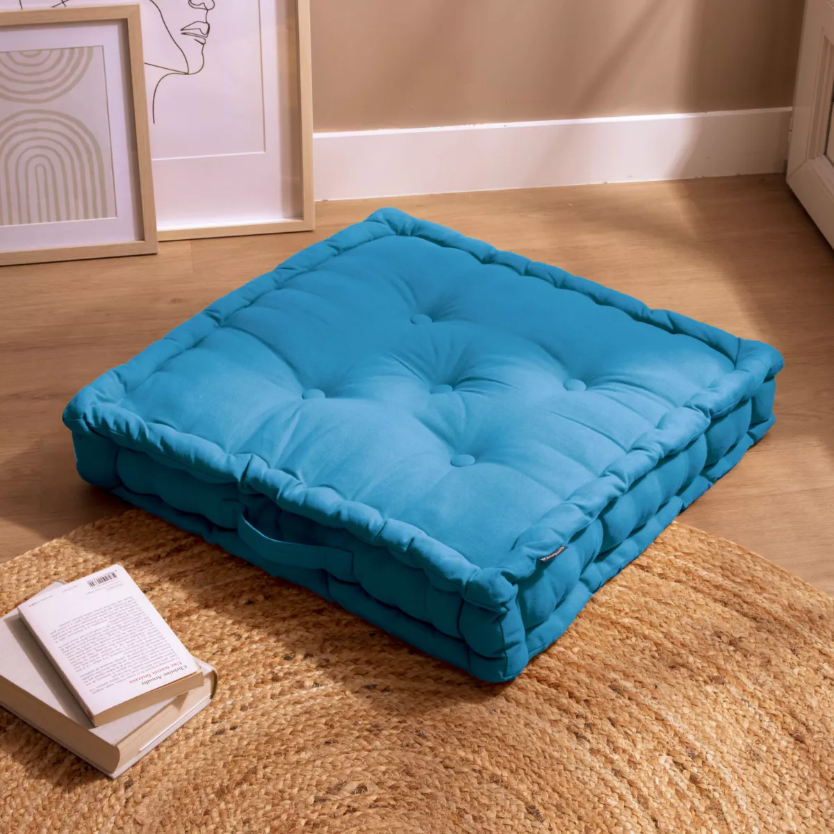 Cuscino da pavimento (60 x H10 cm) Pixel Turchese