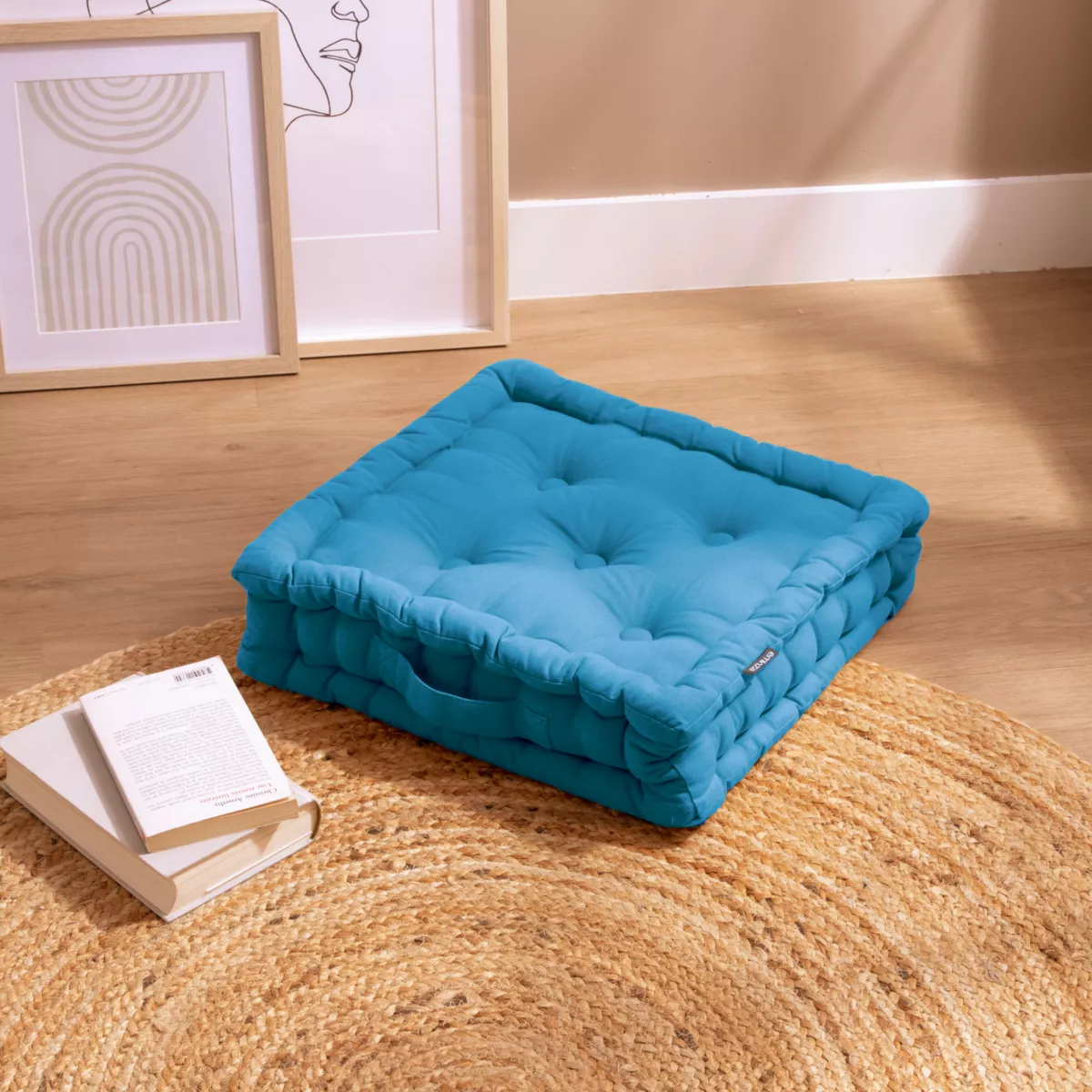 Cuscino da pavimento (40 x H10 cm) Pixel Turchese