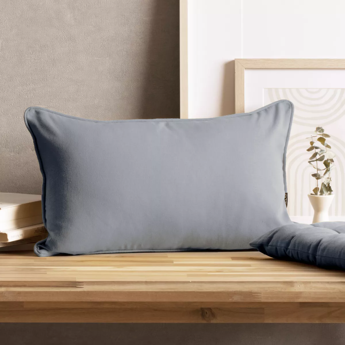 Coussin rectangulaire coton (30 x 50 cm) Pixel Gris