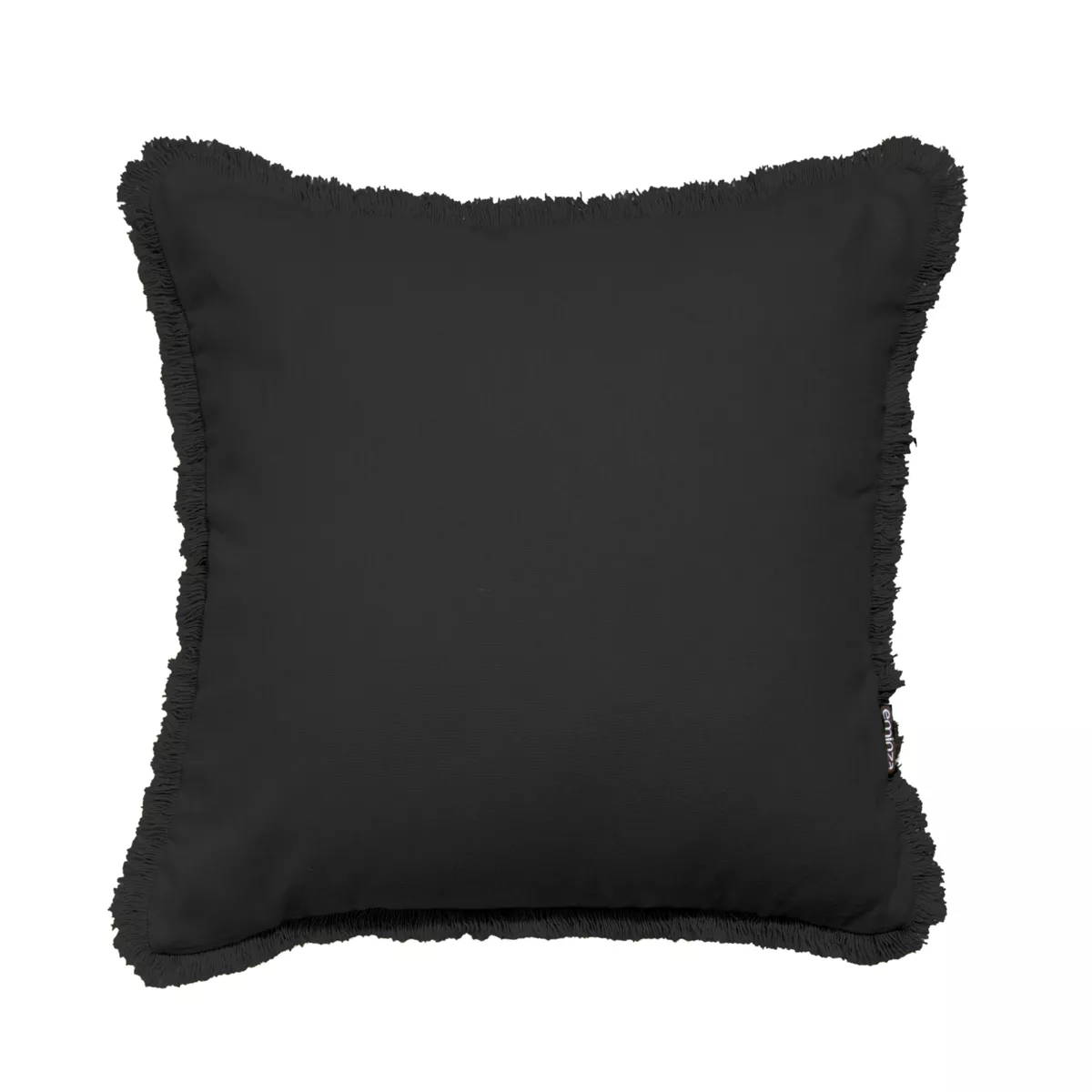 Cuscino quadrato in cotone (45 x 45 cm) Pixel con frange Nero