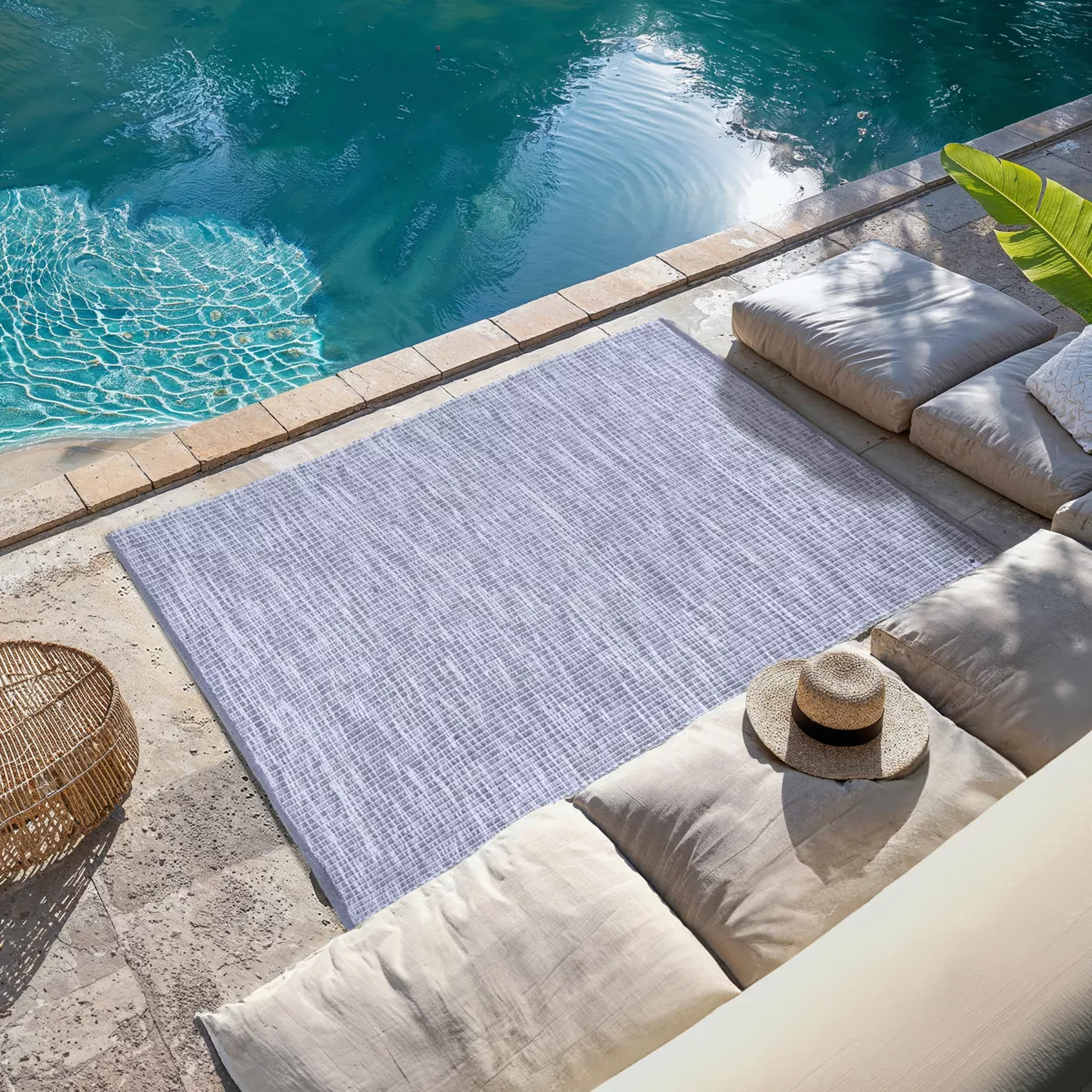 Tapis d'extérieur rectangulaire (120 x 170 cm) Bono Gris Graphite