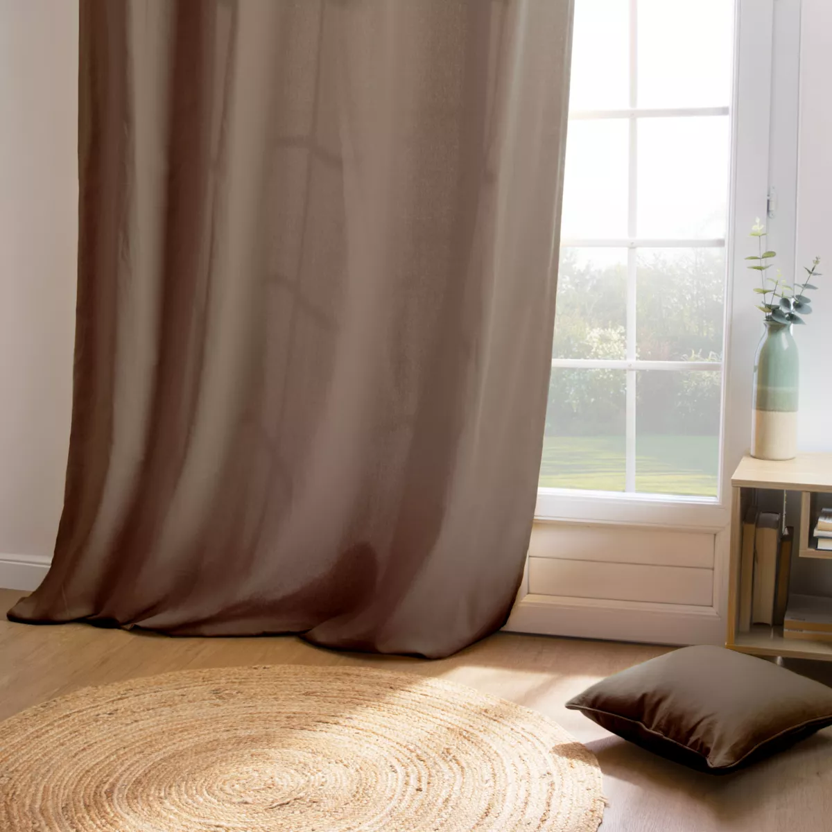 Overgordijn katoen (140 x 260 cm) Pixel Taupe