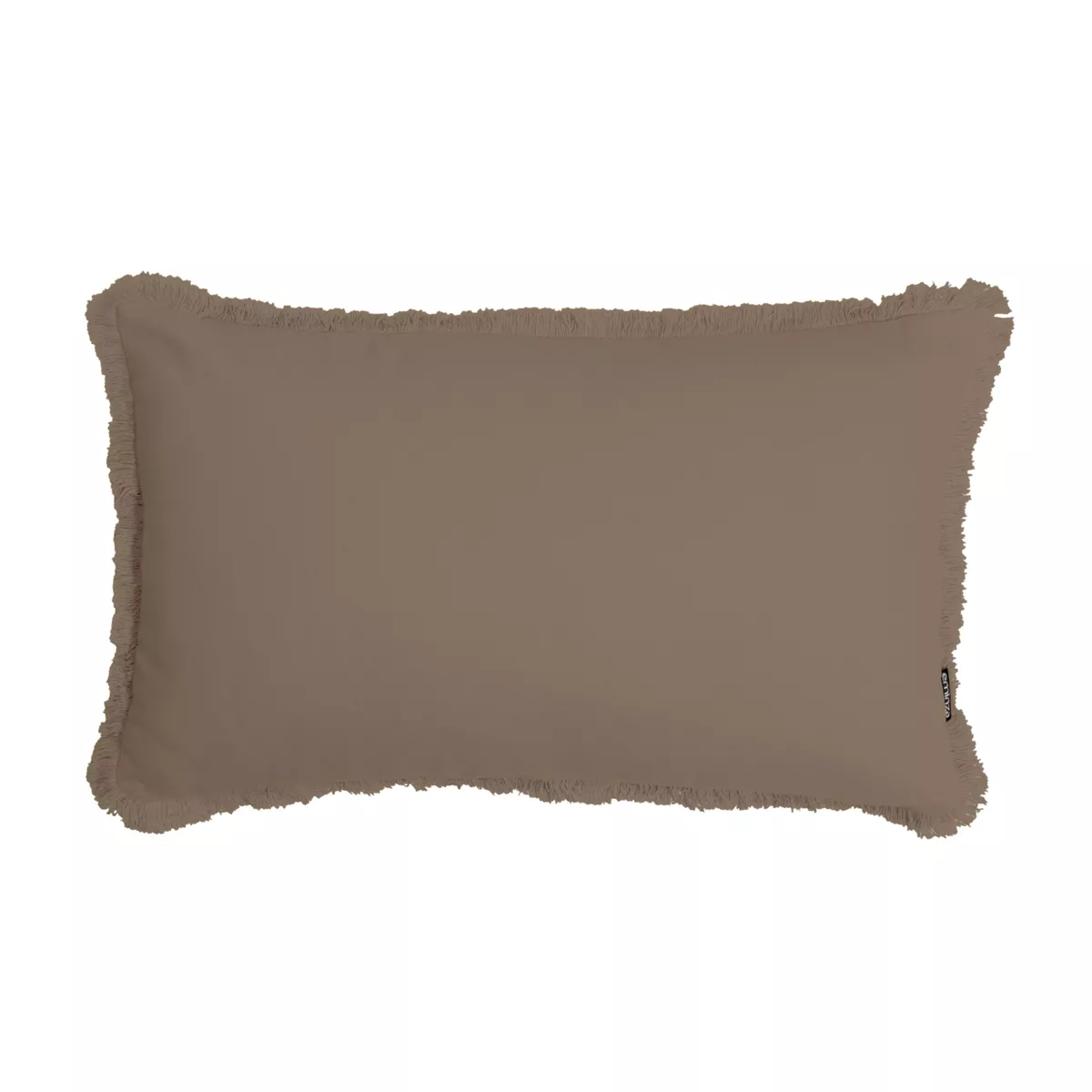Cuscino rettangolare in cotone (40 x 60 cm) Pixel con frange Taupe