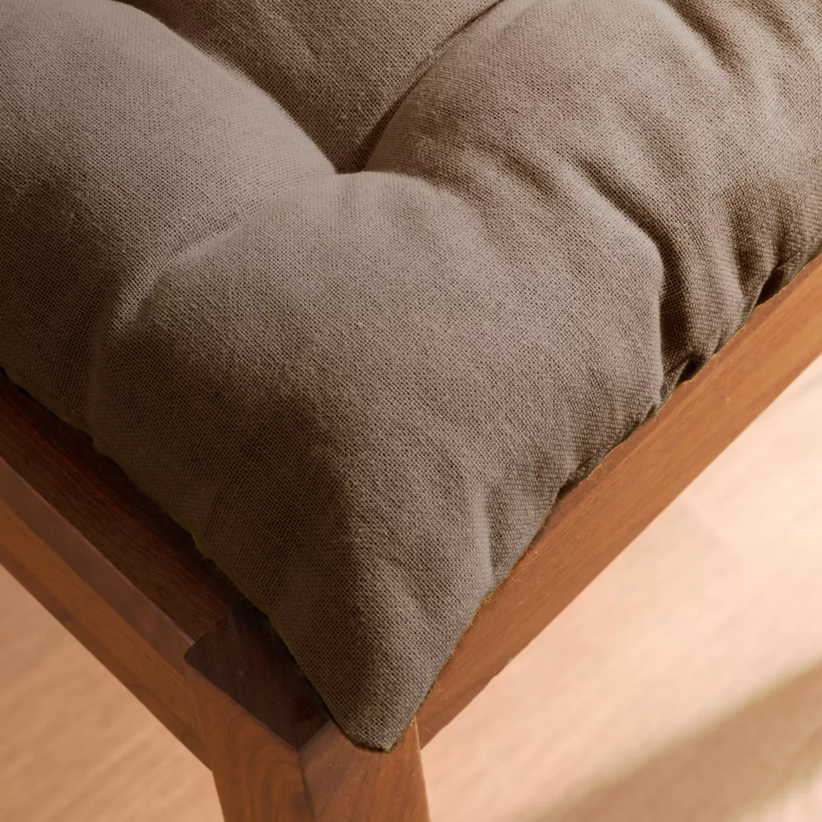 Coussin de chaise carré coton (40 x 40 cm) Pixel Taupe