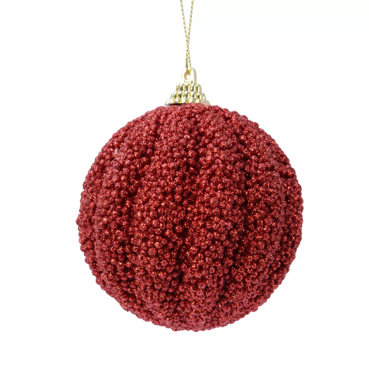 Lot de 12 boules de Noël (D80 mm) Etincelle Rouge