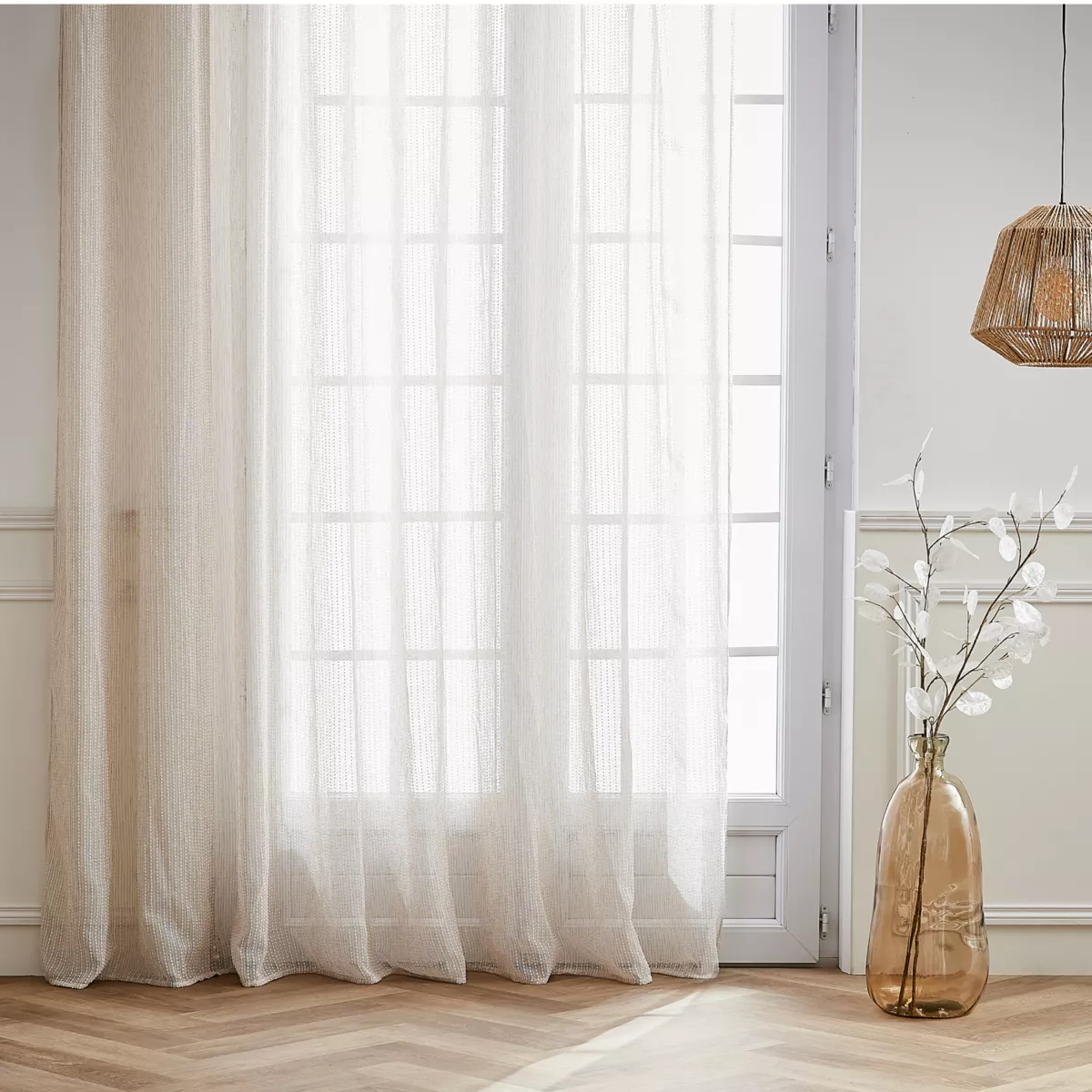 Tenda trasparente con passanti nascosti (280 x 240 cm) Arthur Beige