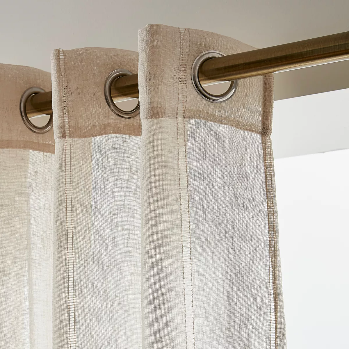 Gardine mit Ösen (140 x 240 cm) Léontine Beige