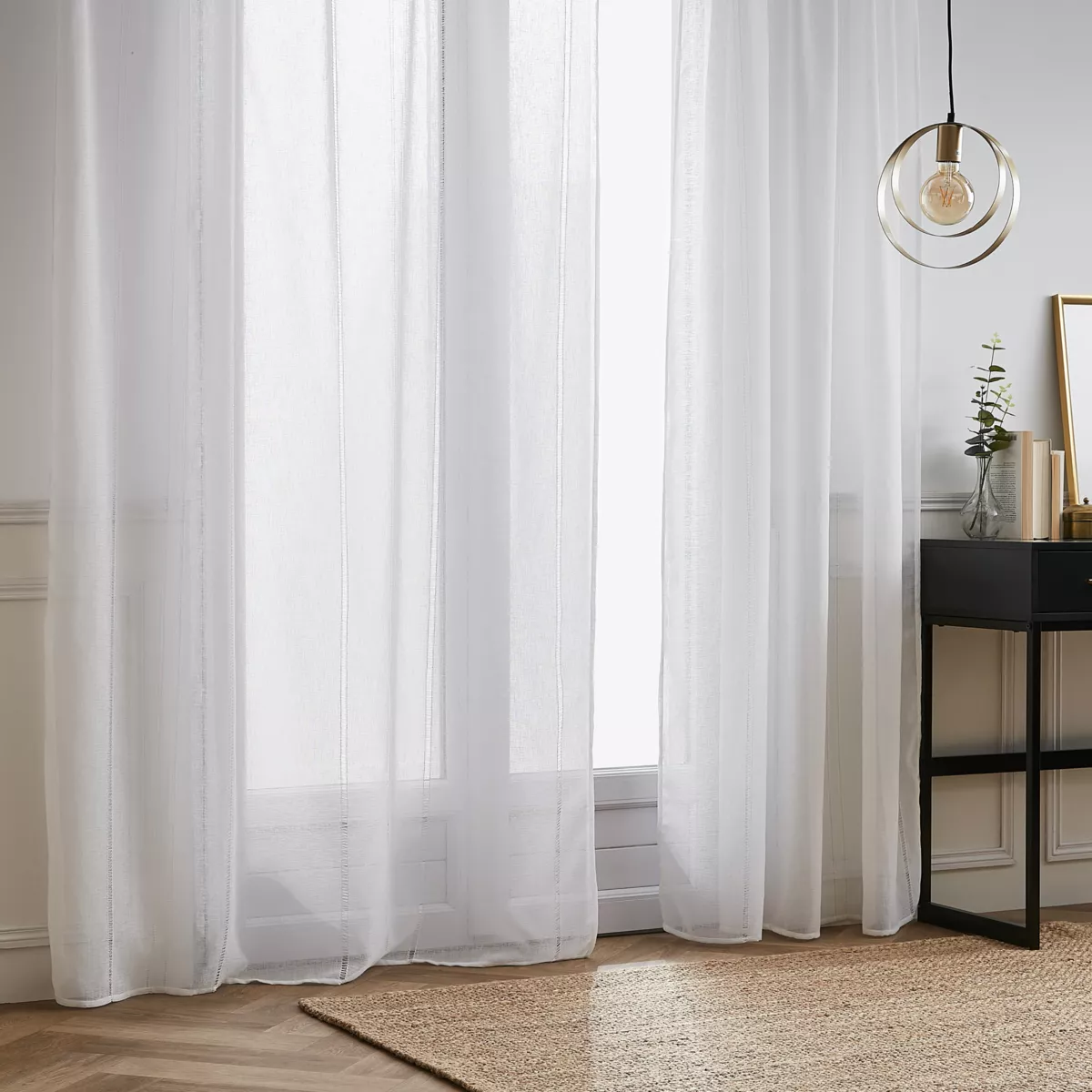 Visillo con ojales (180 x 240 cm) Léontine Blanco