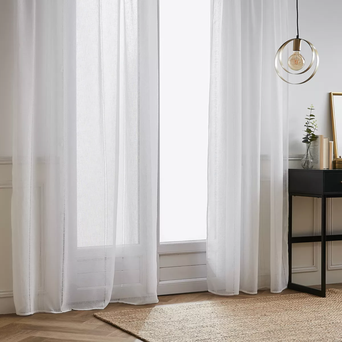 Voilage galon fronceur (140 x 240 cm) Léontine Blanc