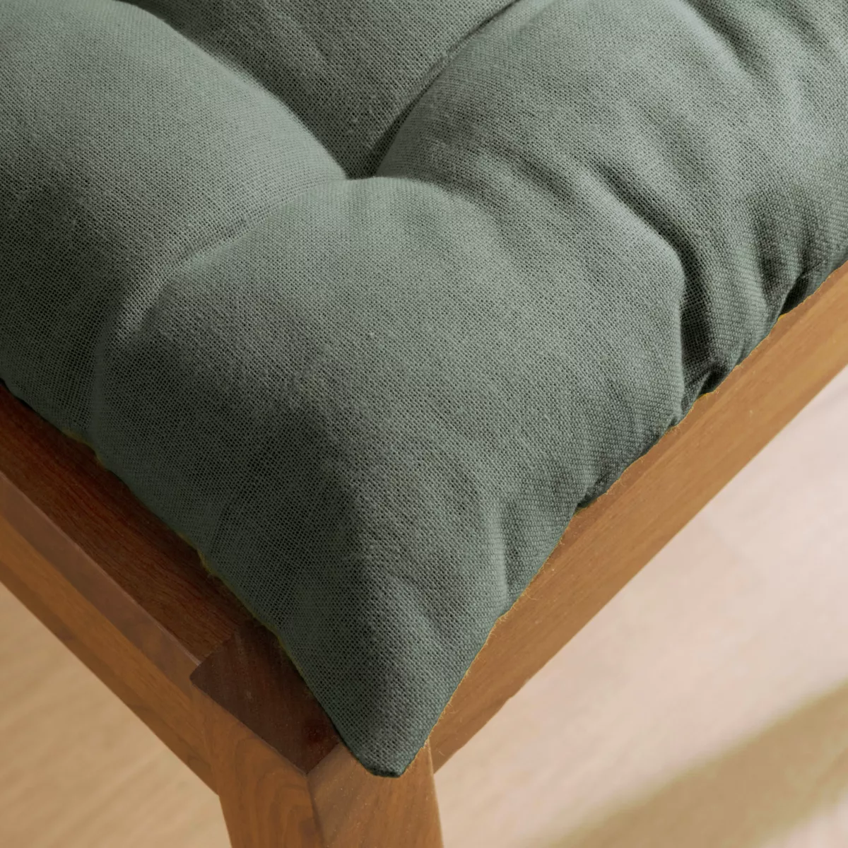 Quadratisches Stuhlkissen aus Baumwolle (40 x 40 cm) Pixel Khaki