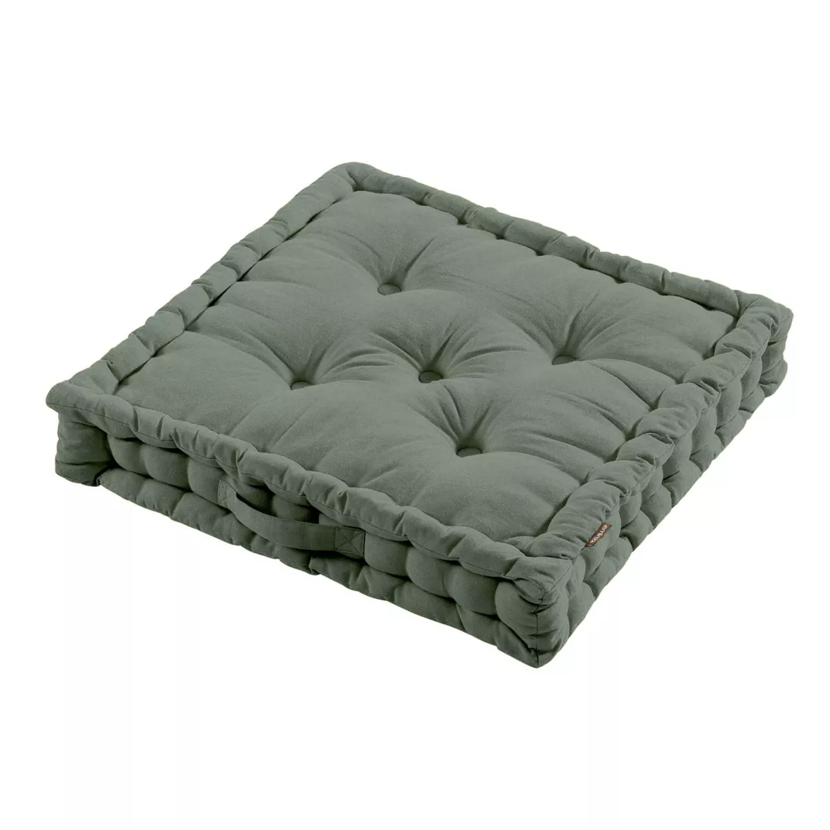 Cojín de suelo en algodón (60 x 60 cm) Pixel Verde kaki