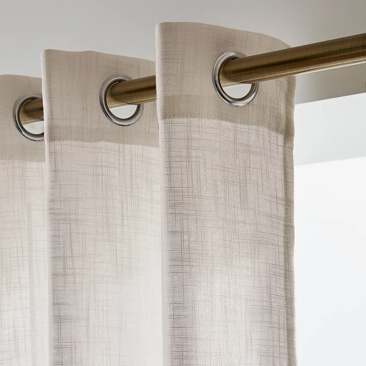 Visillo con ojales efecto lino (140 x 280 cm) Robin Beige