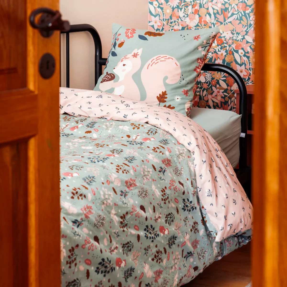 Dekbedovertrek met één kussensloop katoen (140 x 200 cm) Tamia Meerkleurig