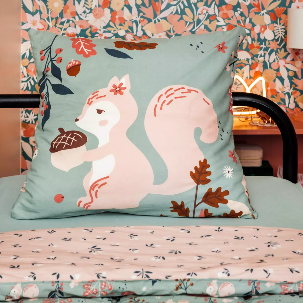 Housse de couette et une taie enfant coton (140 x 200 cm) Tamia Multicolore