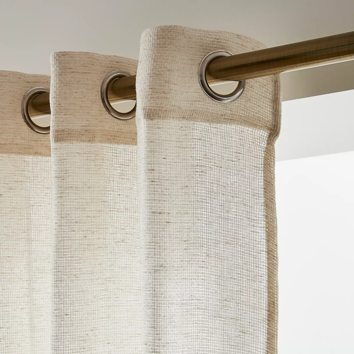 Voilage œillets effet lin (140 x 240 cm) Luca Beige
