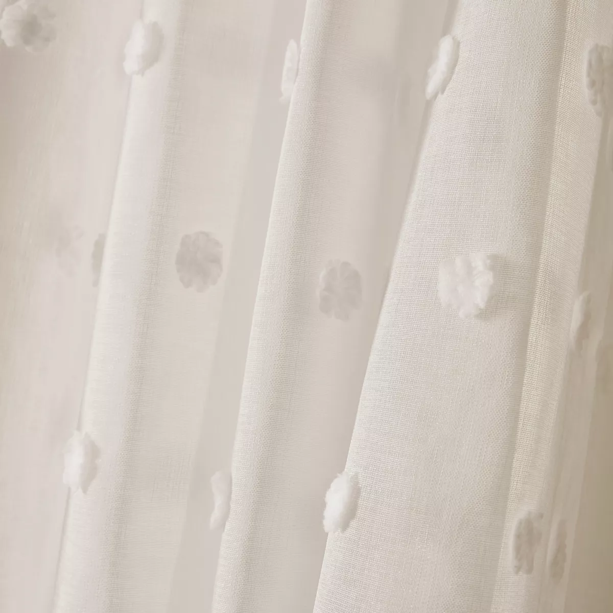 Voilage oeillets pompons (140 x 240 cm) Emie Beige