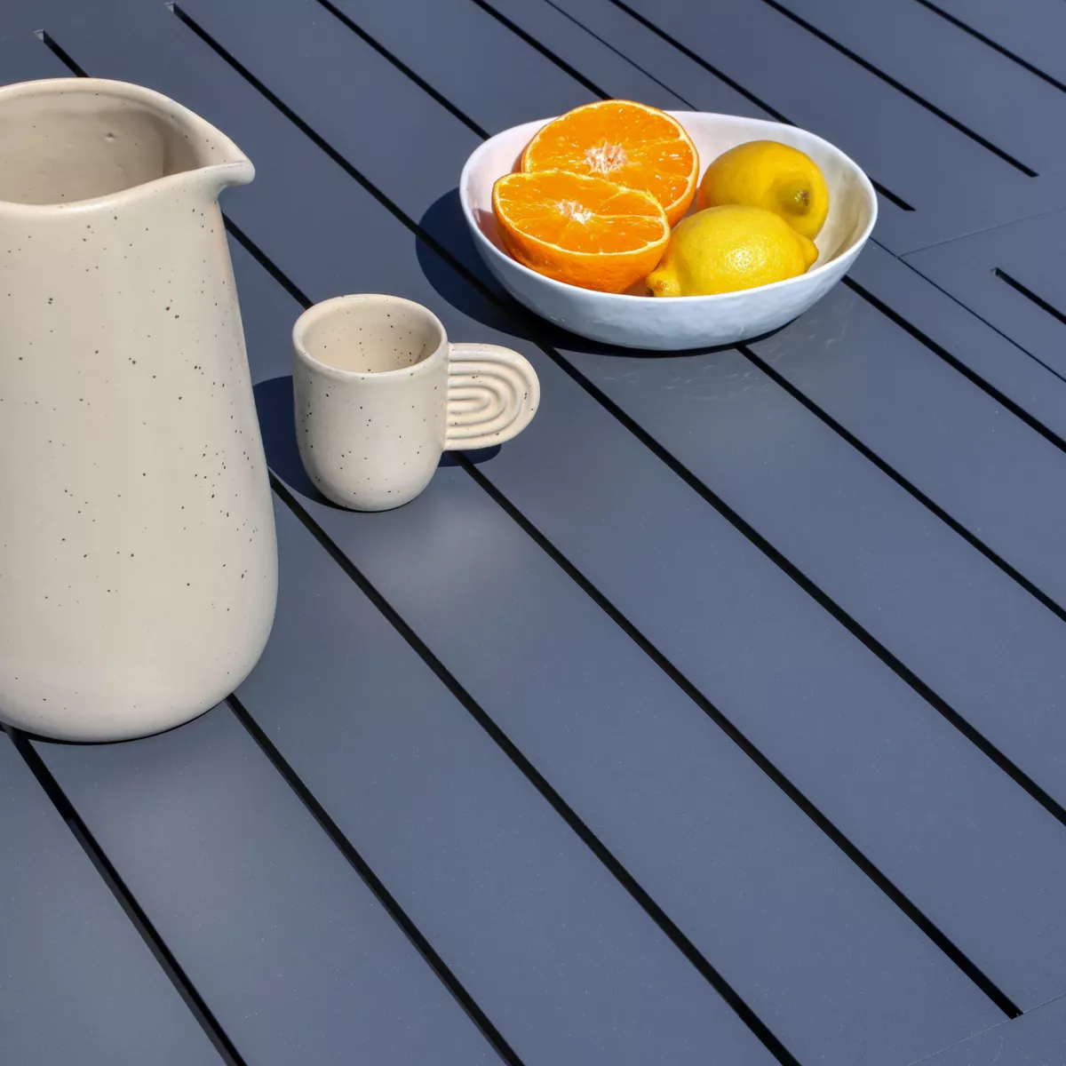 Table de jardin extensible aluminium 10 places (286 x 100 cm) Portofino - Gris anthracite