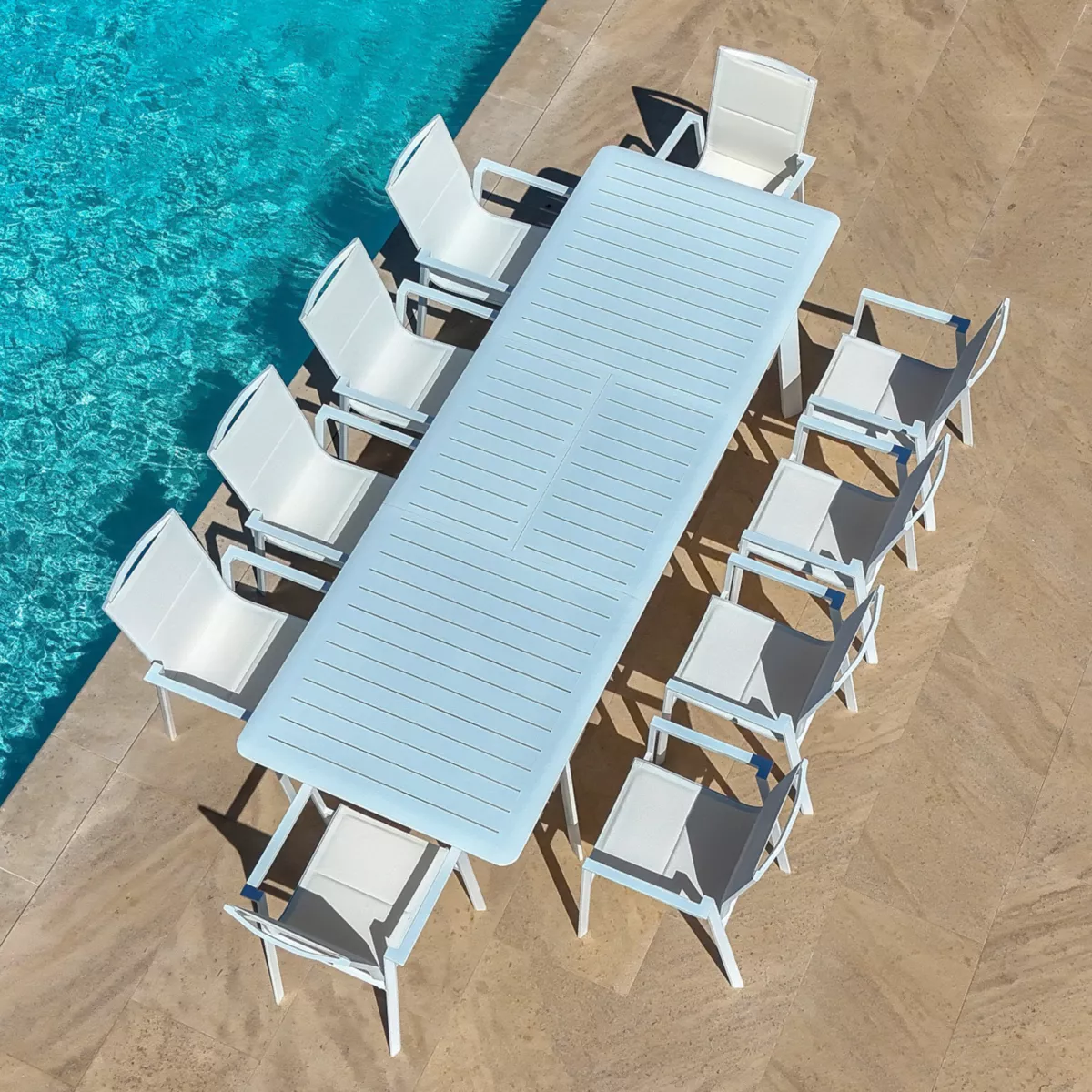 Fauteuil de jardin empilable aluminium Portofino - Blanc