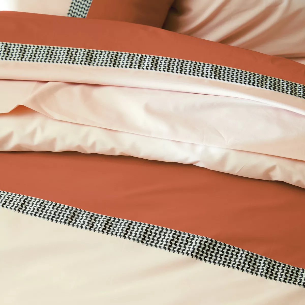 Copripiumino in percalle di cotone (200 x 200 cm) Macassar Cognac