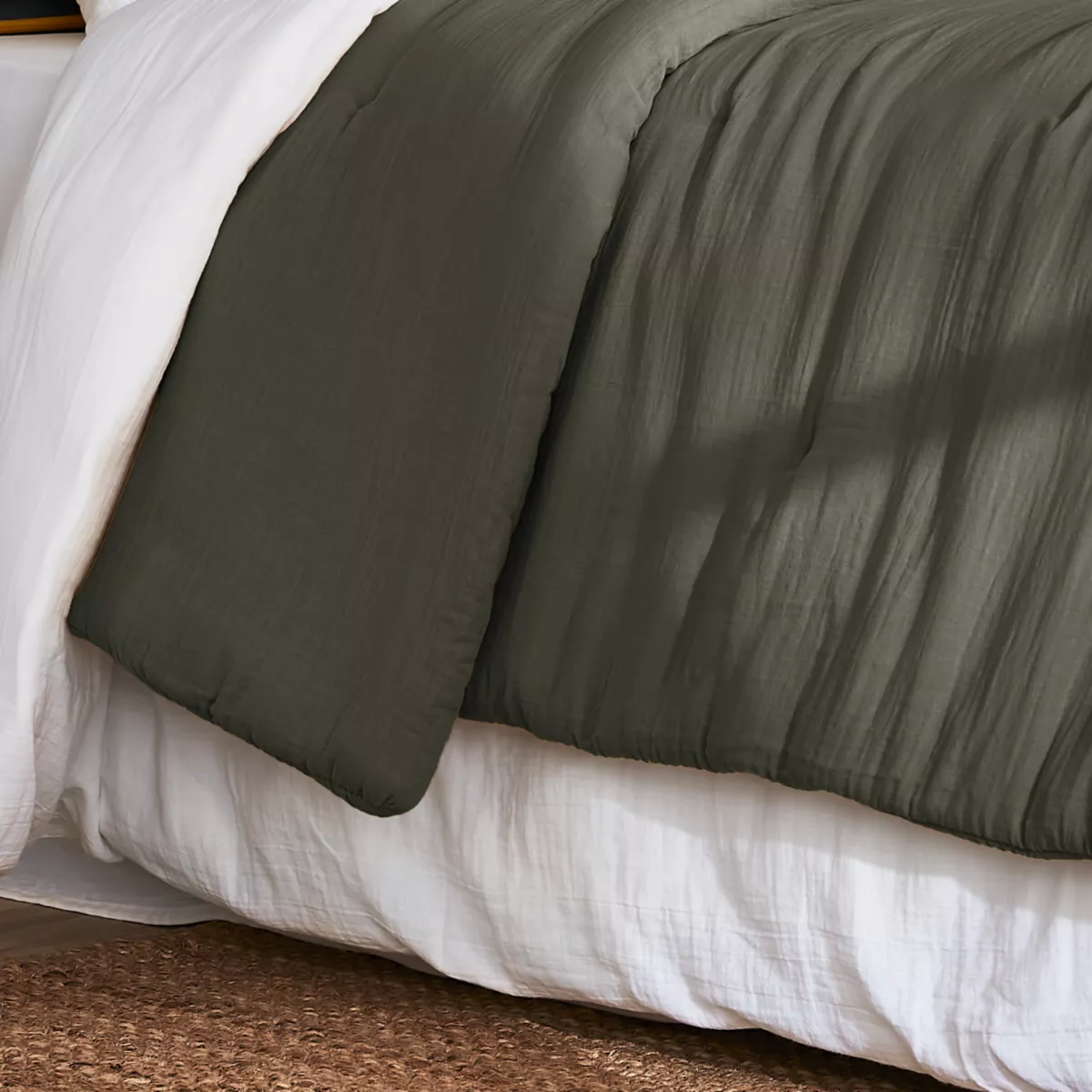 Tagesdecke Baumwoll-Gaze (240 x 220 cm) Gaïa Rosmaringrün