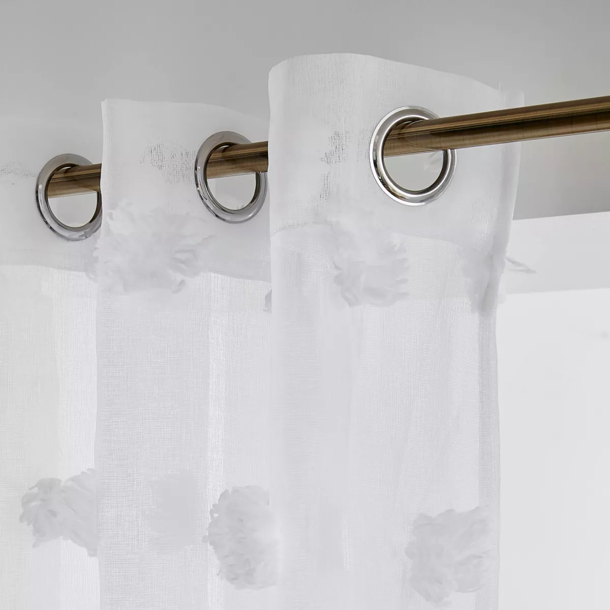 Voilage oeillets pompons (280 x 240 cm) Suzie Blanc