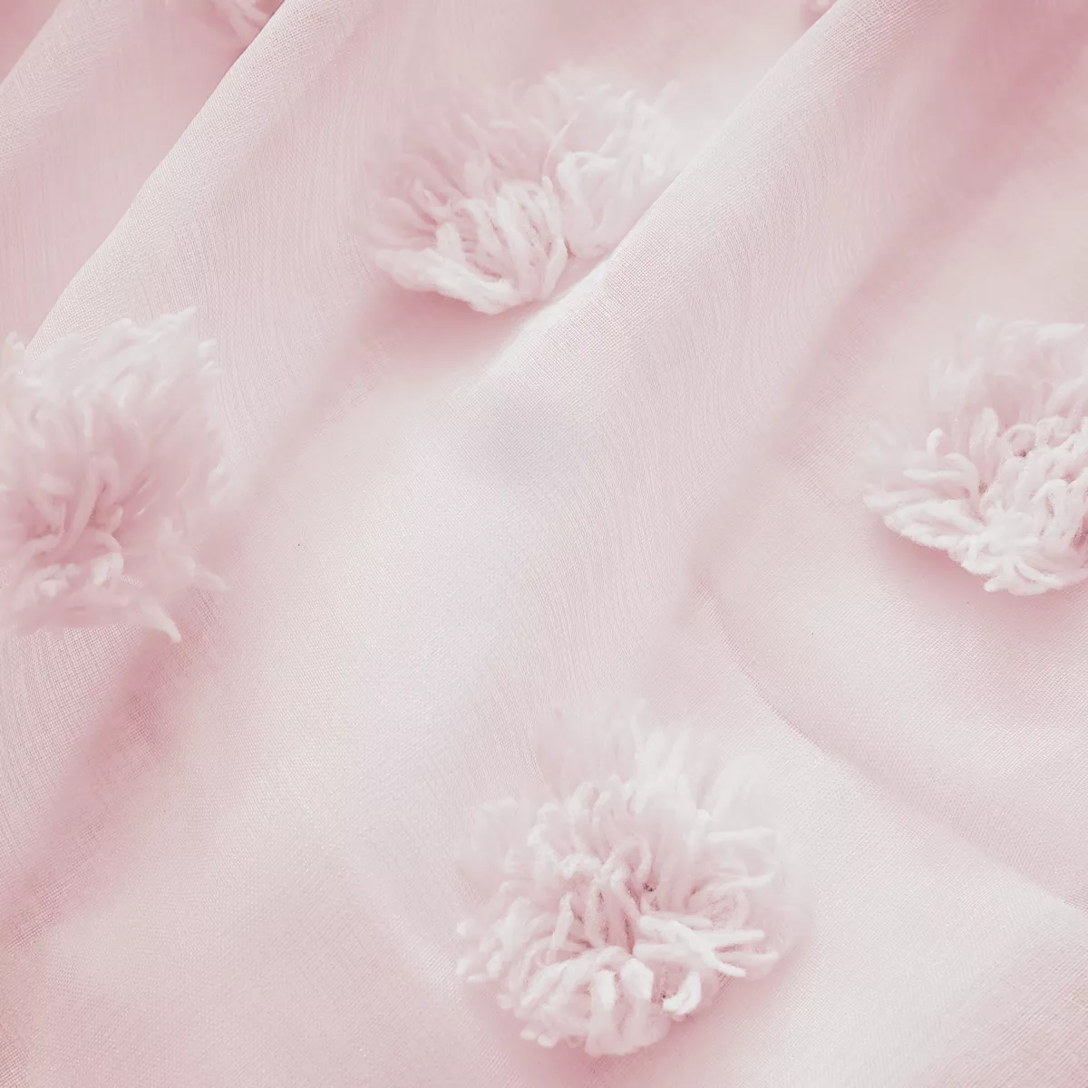 Gardine mit Ösen & Pompons (180 x 240 cm) Suzie Rosa