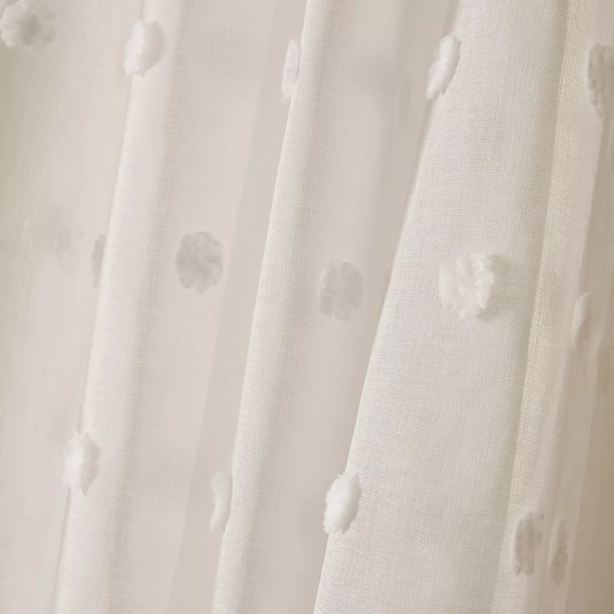 Voilage oeillets pompons (280 x 240 cm) Emie Beige