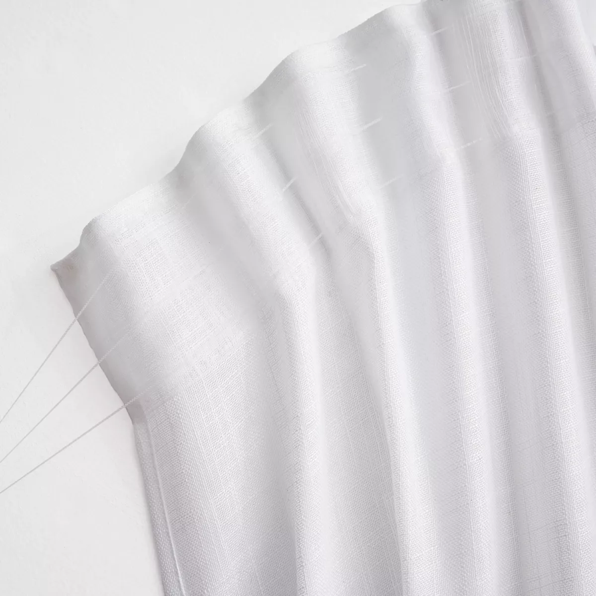 Gardine Leinen-Optik mit Kräuselband (140 x 240 cm) Robin Weiß