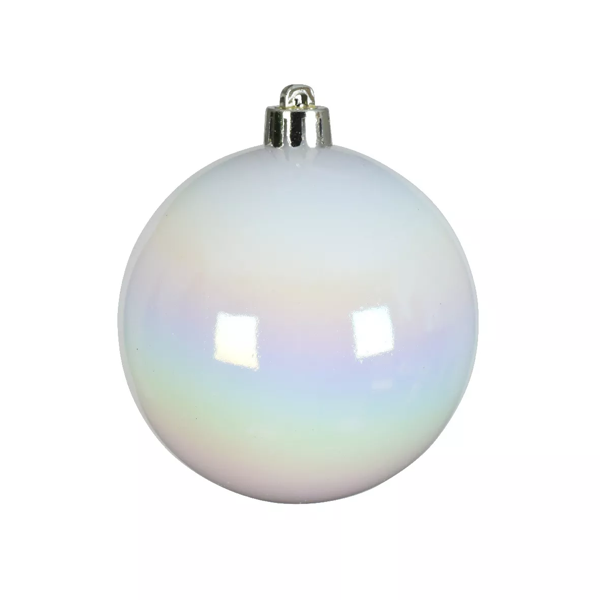 Lot de 4 boules de Noël (D100 mm) Alpine Blanc irisé