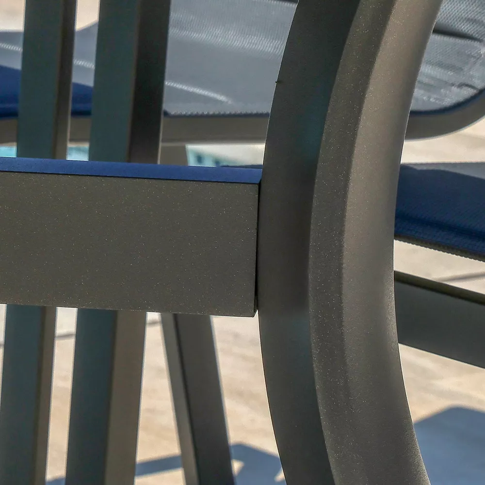 Quadratischer Gartentisch Aluminium 8 Pers. (136 x 136 cm) Amalfi - Anthrazitgrau