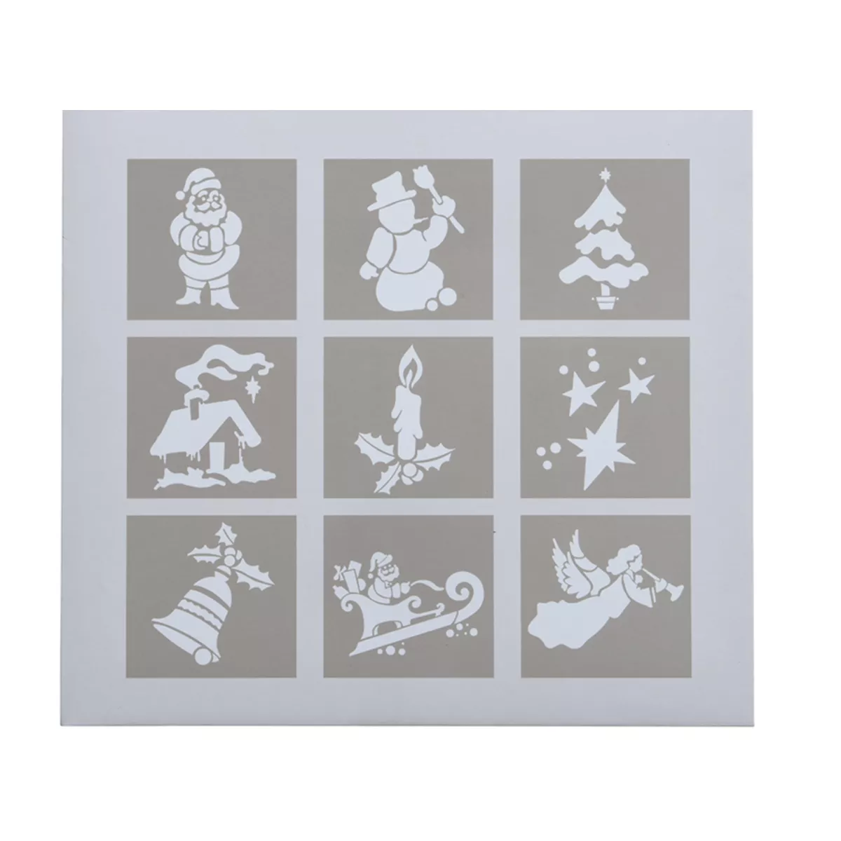 9er Set Sprühschablonen mit Weihnachtsmotiven
