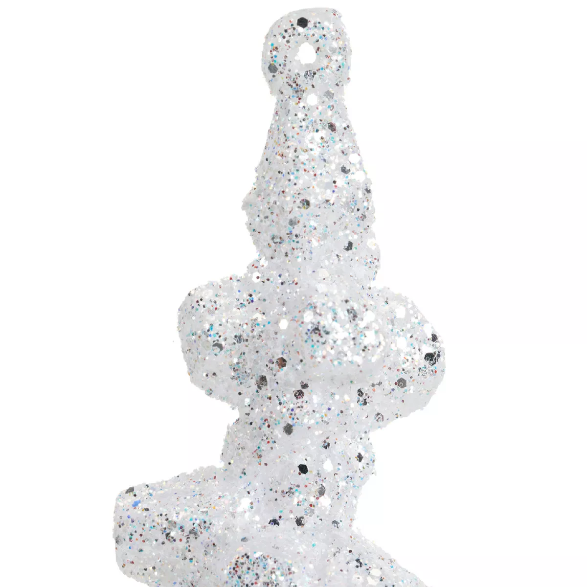 Stalactite à suspendre (H25 cm) Glace Blanc pailleté