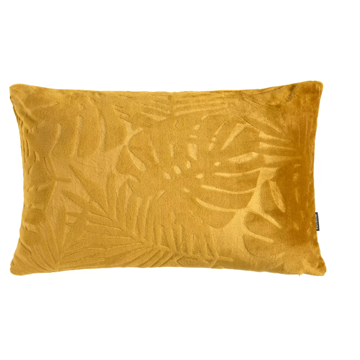 Cojín rectangular en franela (40 x 60 cm) Flora Amarillo mostaza