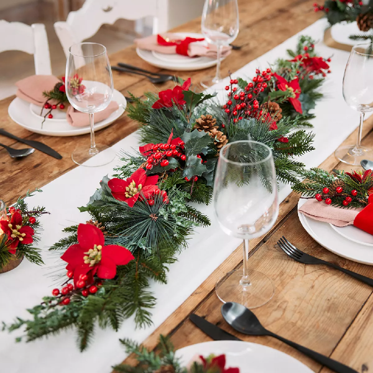 Lot de 2 branches de sapin (23 cm) Notting hill Rouge