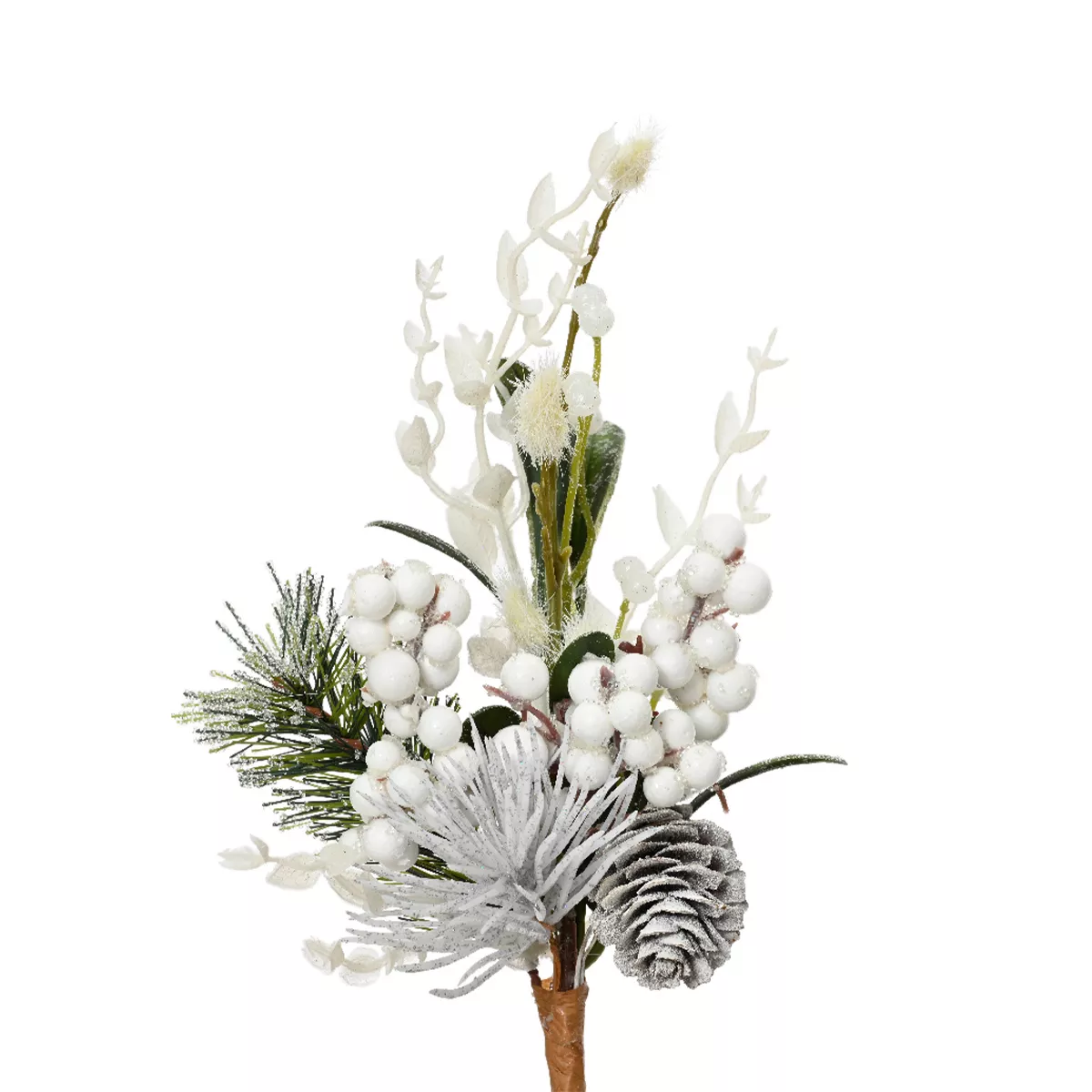 Tannenzweig (H26 cm) Baies givrées Weiß 