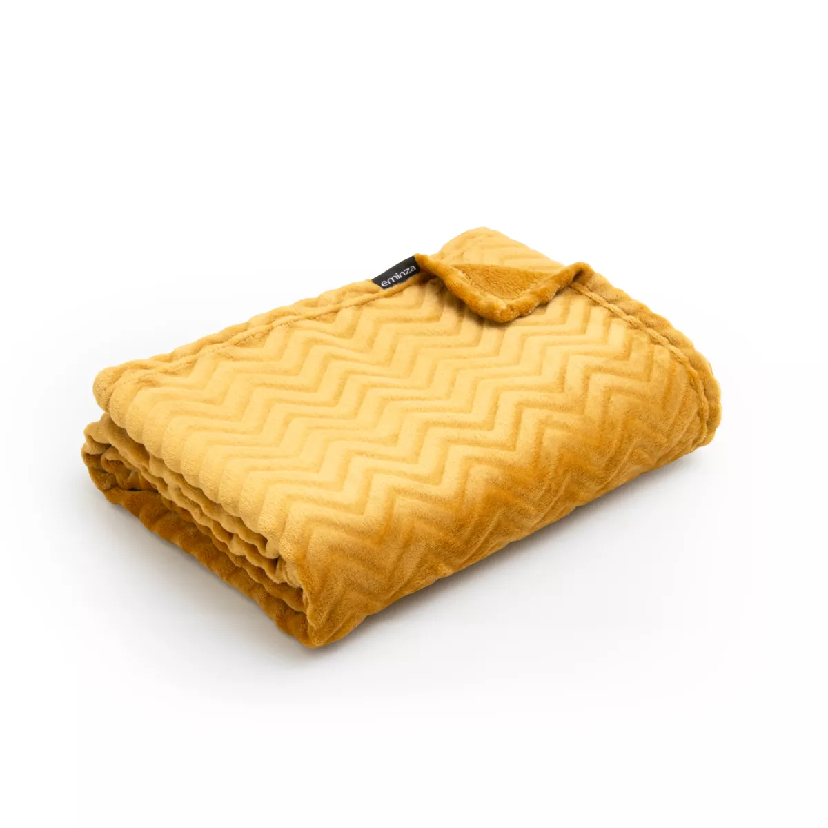 Manta suave en franela (125 x 150 cm) Zag Mostaza amarilla