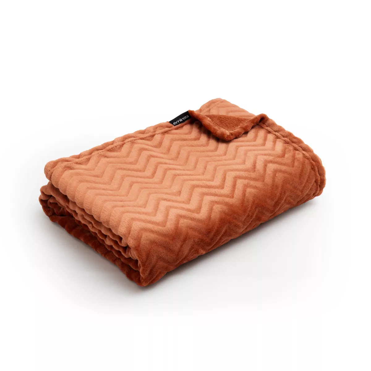 Plaid doux flanelle (220 x 240 cm) Zag Cuivre