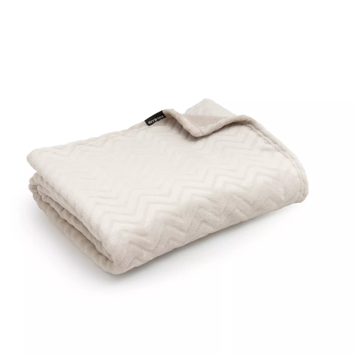 Plaid doux flanelle (180 x 230 cm) Zag Ecru