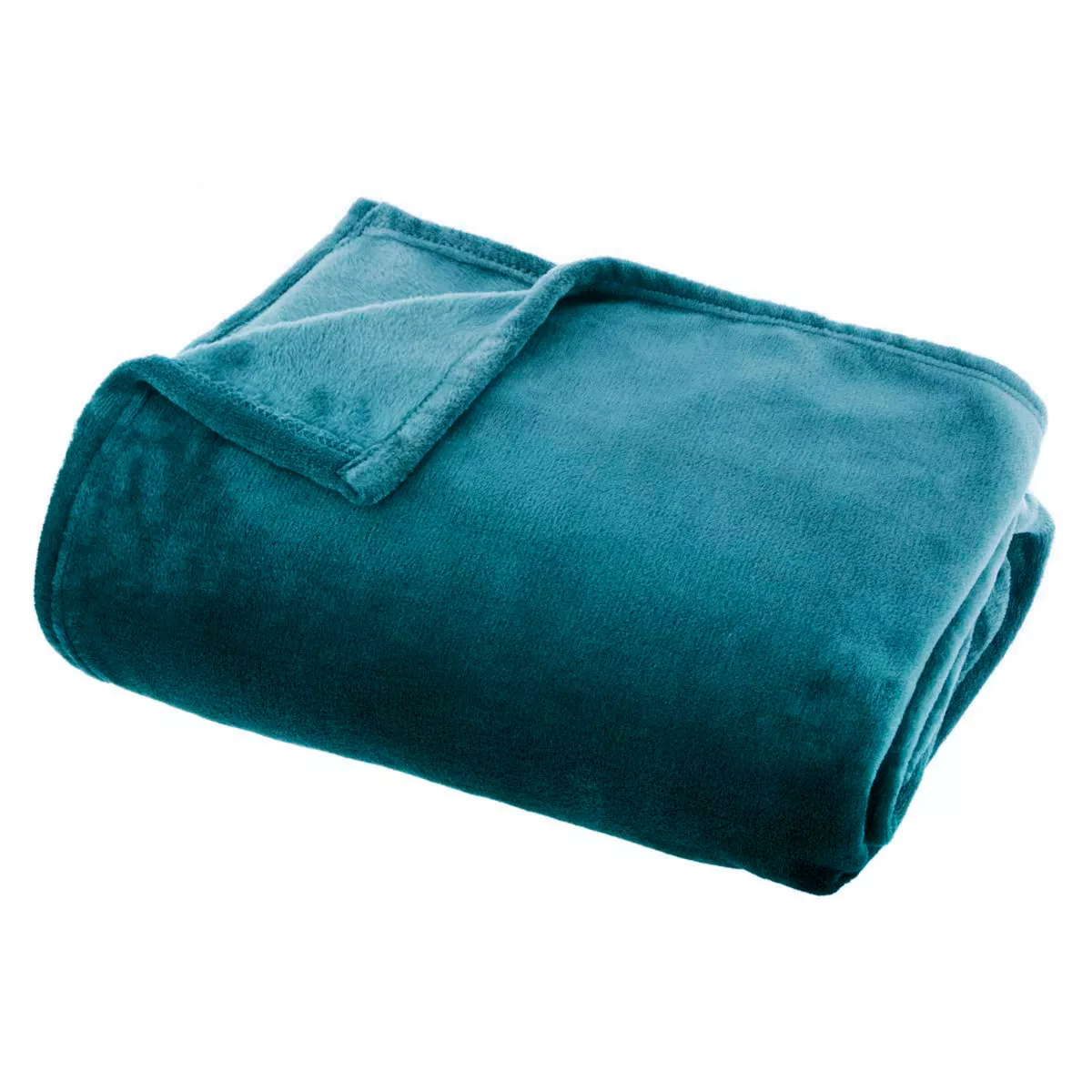 Plaid doux flanelle (130 x 180 cm) Didou Bleu canard