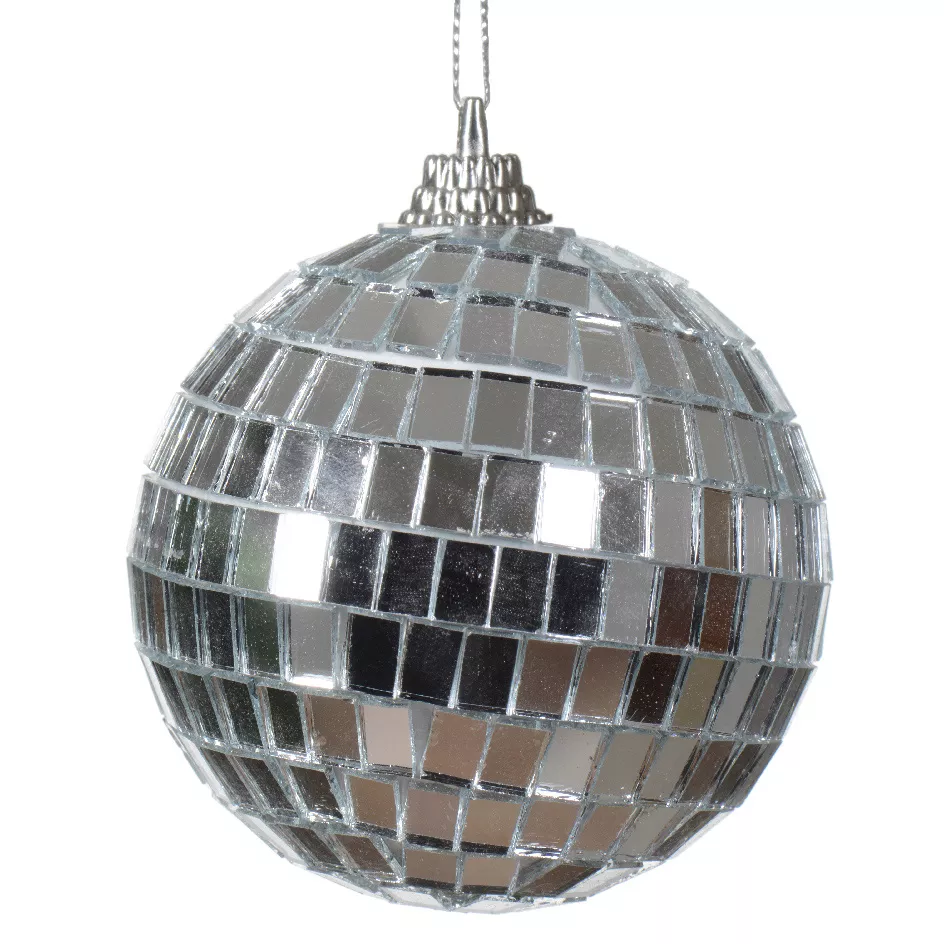 Set von 32 Weihnachtskugeln (D60 mm) Disco Facette Silber