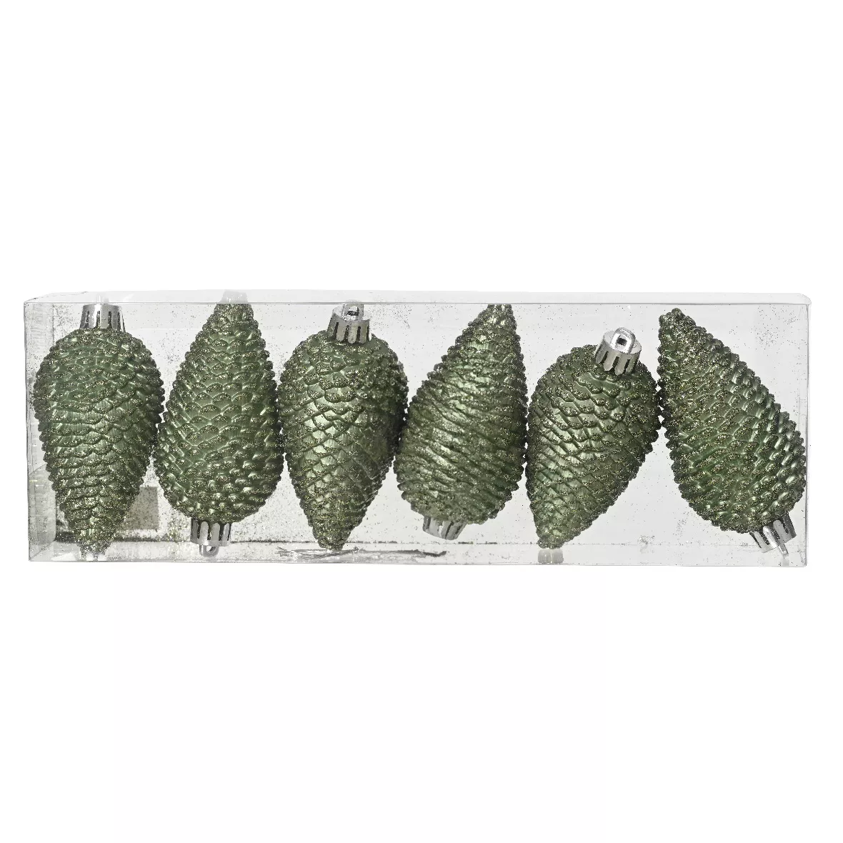 Lot de 6 pommes de pin à suspendre Alpine Vert romarin