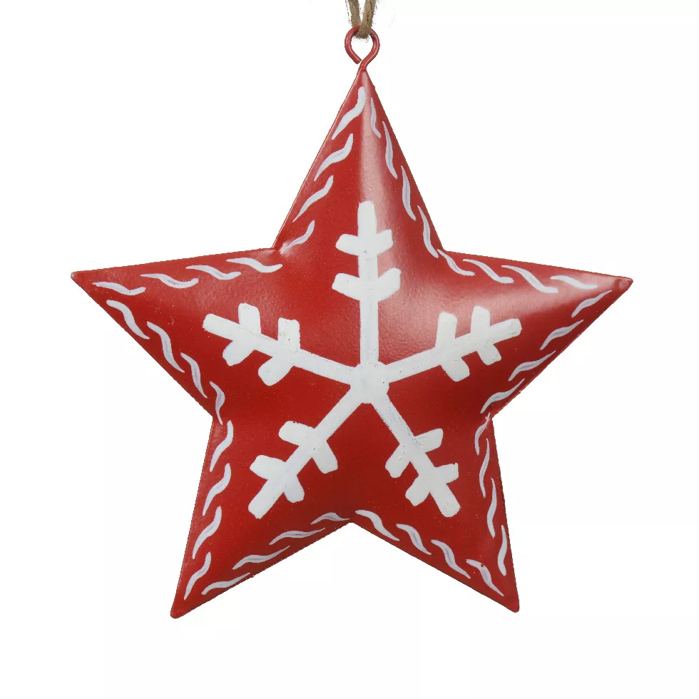 Stella di Natale da appendere in metallo (D11 cm) Avoriaz Rosso