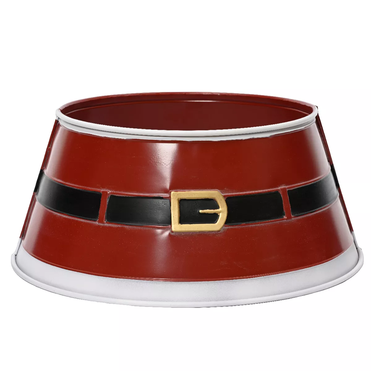 Cache pied de sapin en métal (D57 cm) Ceinture du Père Noël