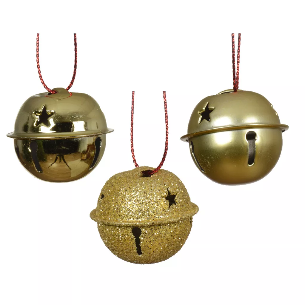 Set di 12 campanelle da appendere (D8 cm) Christmas Stars Oro