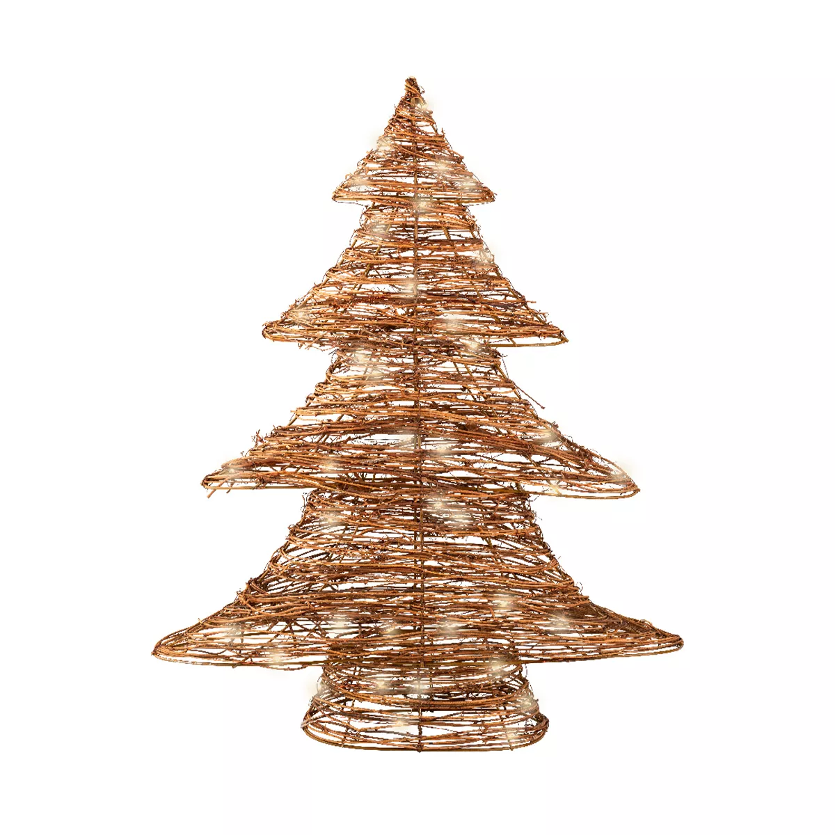 Verlichte kerstboom op batterijen 30 LED (H40 cm) Christmas Rotan Warm Wit