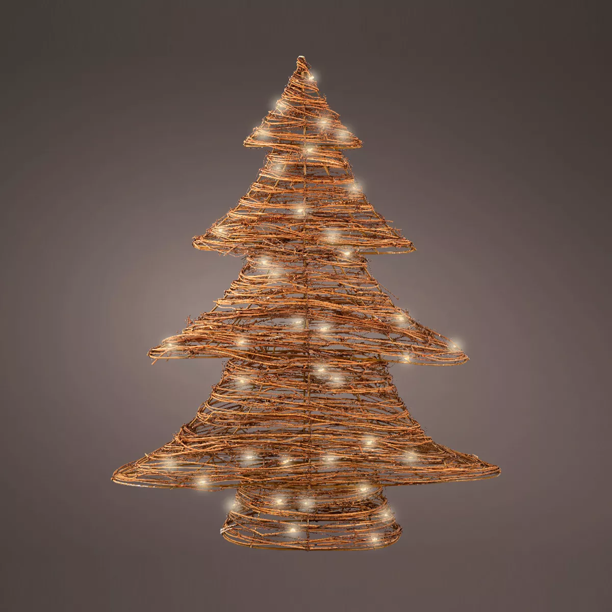 1 Micro LED sapin intŽrieur L10.00-W34.00-H40.00cm-30L marron/blanc chaud