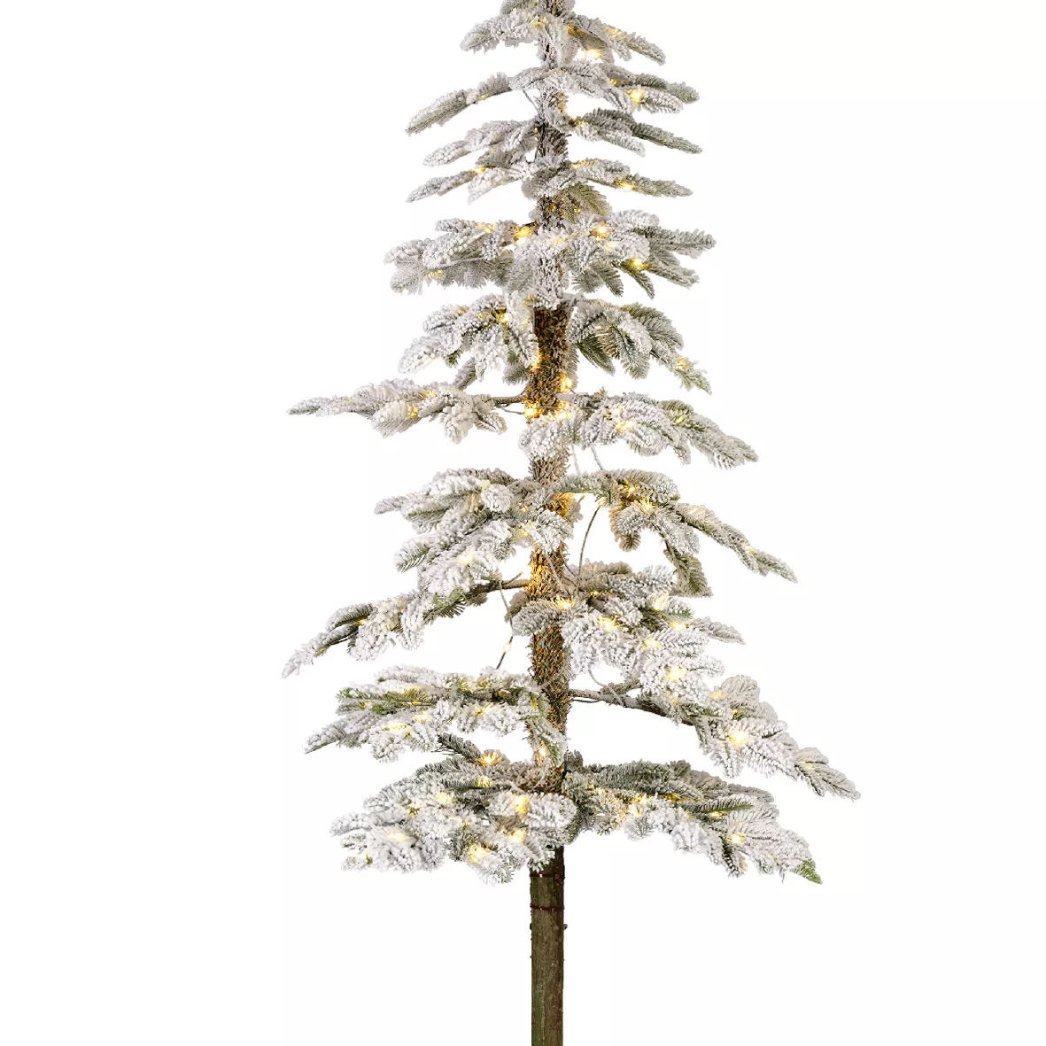 Árbol artificial de Navidad con luces 250 LED H240 cm Sierra Verde nevado