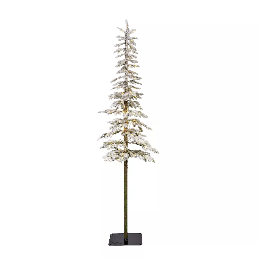 Árbol artificial de Navidad con luces 150 LED H180 cm Sierra Verde nevado