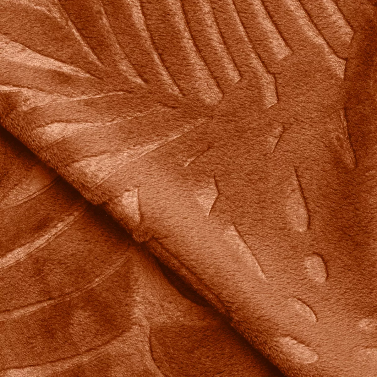 Plaid doux flanelle (130 x 180 cm) Flore Cuivre