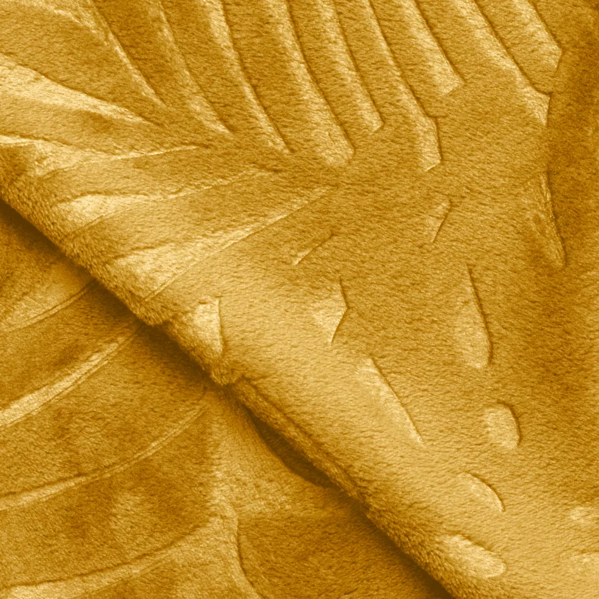 Manta suave en franela (220 x 240 cm) Flora Amarillo mostaza